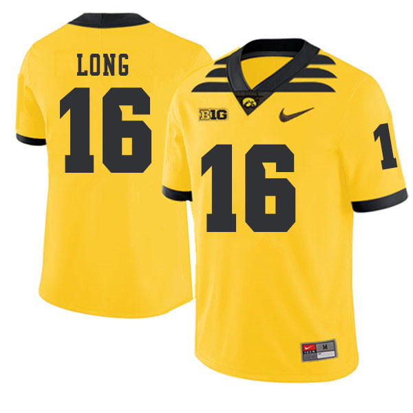 2019 Men #16 Chuck Long Iowa Hawkeyes College Football Alternate Jerseys Sale-Gold